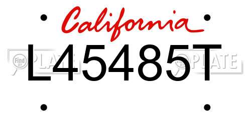 L45485T California License Plate