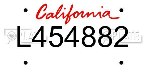 L454882 California License Plate