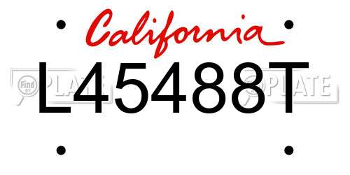 L45488T California License Plate