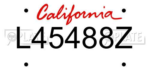 L45488Z California License Plate