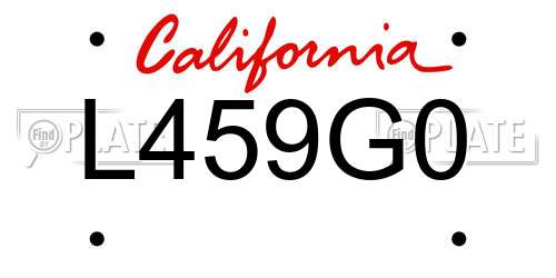 L459G0 California License Plate