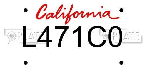 L471C0 California License Plate