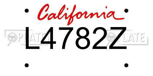 L4782Z California License Plate
