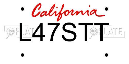 L47STT California License Plate