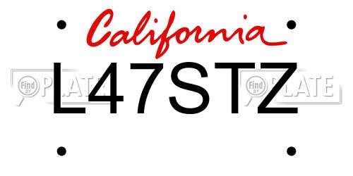 L47STZ California License Plate