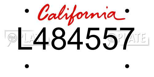 L484557 California License Plate