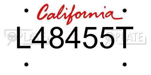 L48455T California License Plate