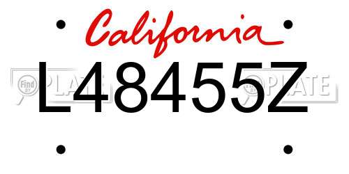 L48455Z California License Plate