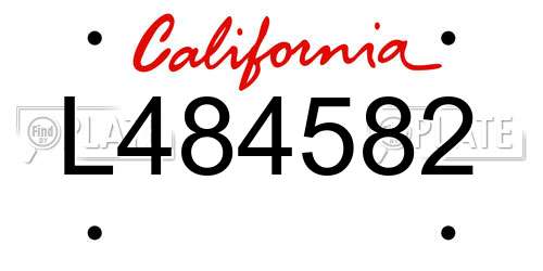 L484582 California License Plate