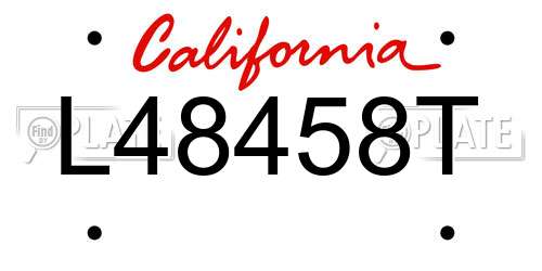 L48458T California License Plate