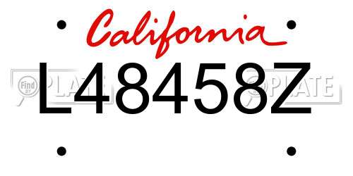 L48458Z California License Plate