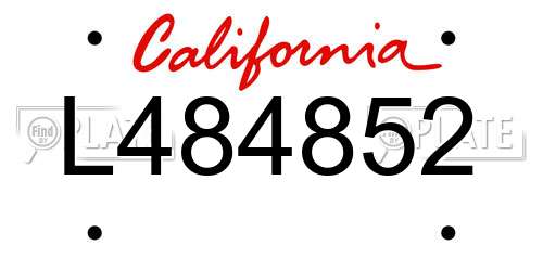 L484852 California License Plate