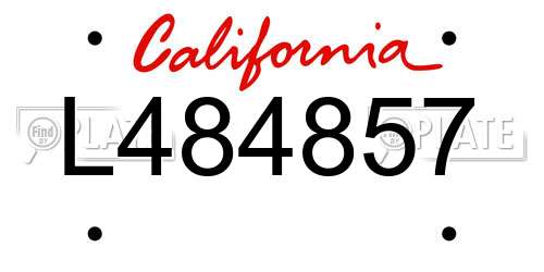 L484857 California License Plate