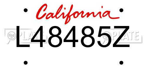 L48485Z California License Plate