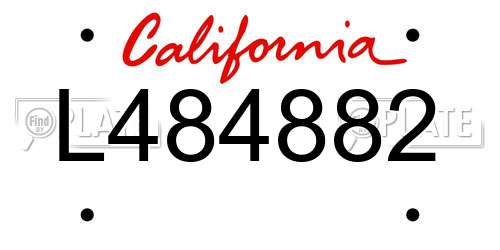 L484882 California License Plate