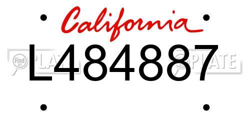 L484887 California License Plate