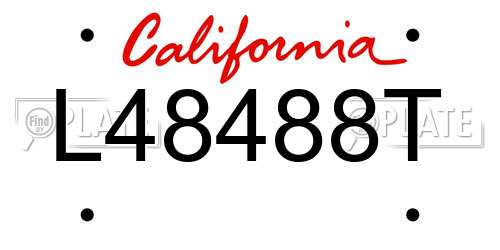 L48488T California License Plate