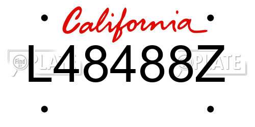 L48488Z California License Plate