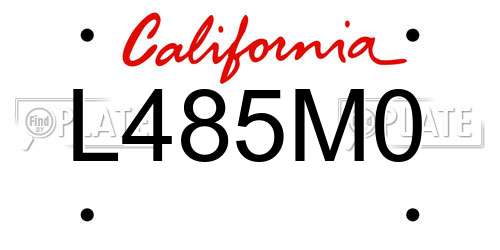 L485M0 California License Plate