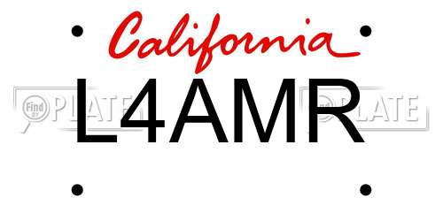 L4AMR California License Plate