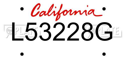 L53228G California License Plate