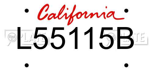 L55115B California License Plate