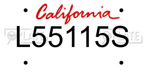 L55115S California License Plate