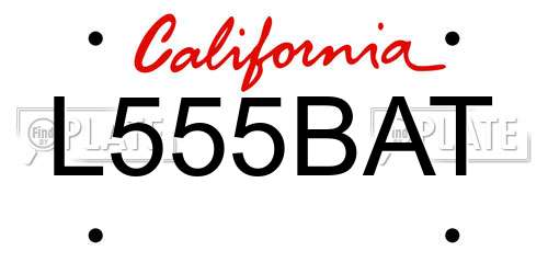 L555BAT California License Plate