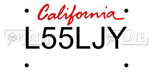 L55LJY California License Plate