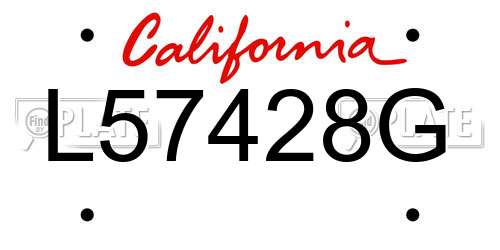 L57428G California License Plate