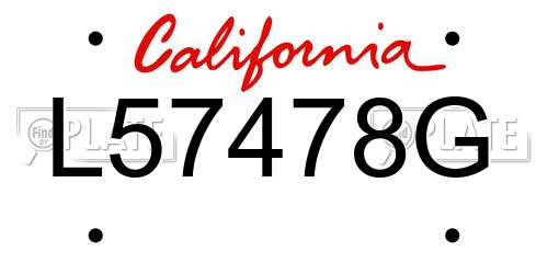L57478G California License Plate