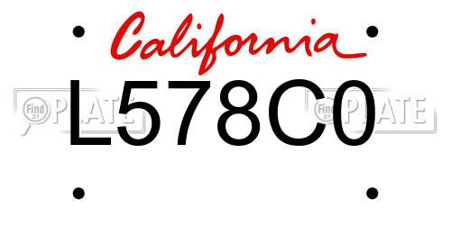 L578C0 California License Plate