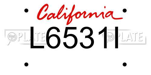 L6531I California License Plate