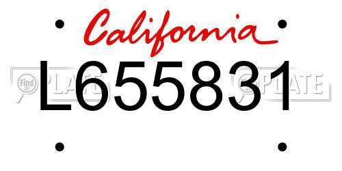 L655831 California License Plate