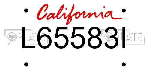 L65583I California License Plate