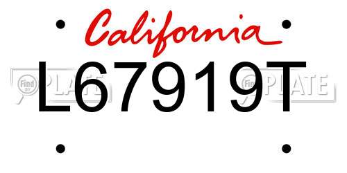 L67919T California License Plate
