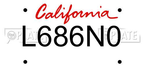 L686N0 California License Plate