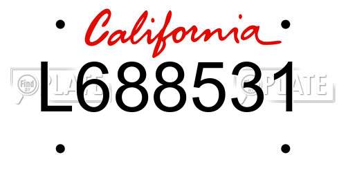 L688531 California License Plate