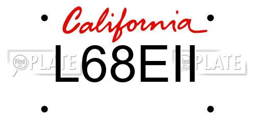 L68EII California License Plate