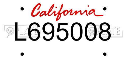 L695008 California License Plate