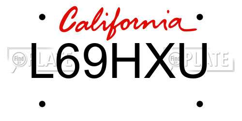 L69HXU California License Plate