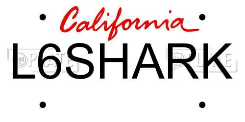 L6SHARK California License Plate
