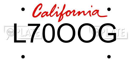 L70OOG California License Plate