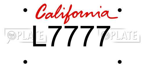 L7777 California License Plate
