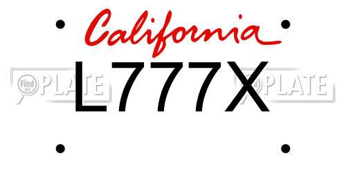 L777X California License Plate