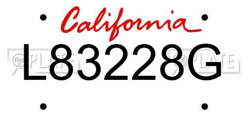 L83228G California License Plate