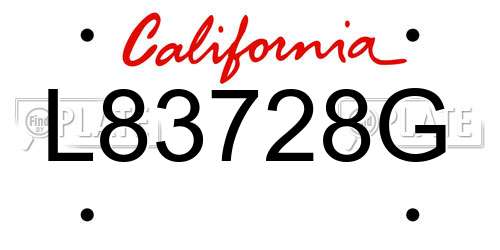 L83728G California License Plate