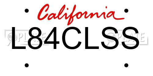 L84CLSS California License Plate
