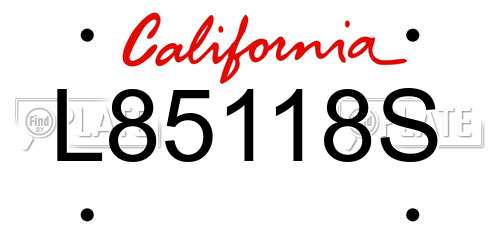 L85118S California License Plate
