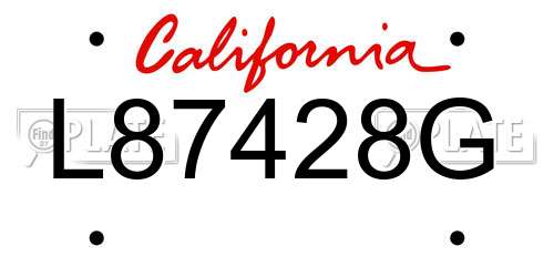 L87428G California License Plate